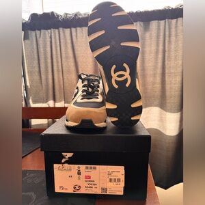Chanel Sneakers White/Black/Gold